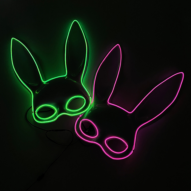Podświetlana maska królika Bunny Mask Luminous LED - rekwizyt do Cosplay i imprez masquerade dla świecących kobiet - Wianko - 32