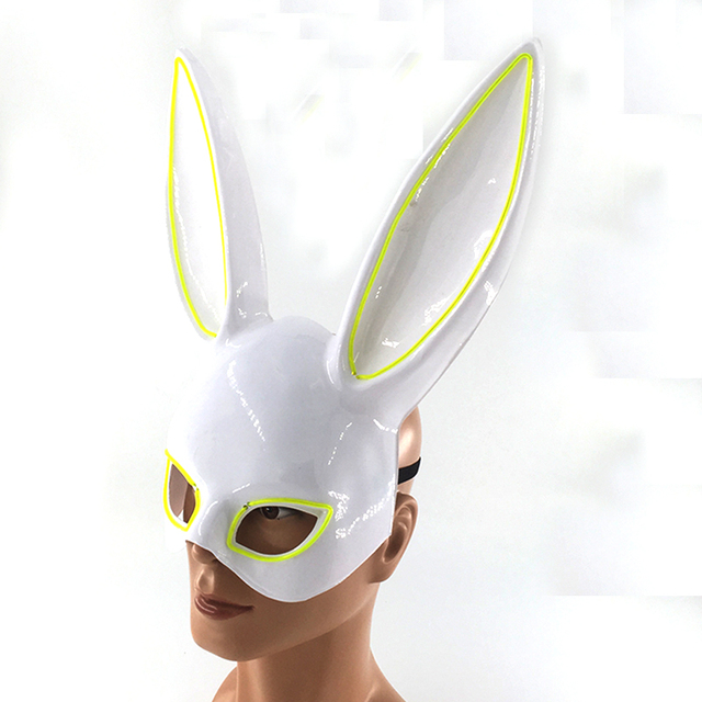 Podświetlana maska królika Bunny Mask Luminous LED - rekwizyt do Cosplay i imprez masquerade dla świecących kobiet - Wianko - 12