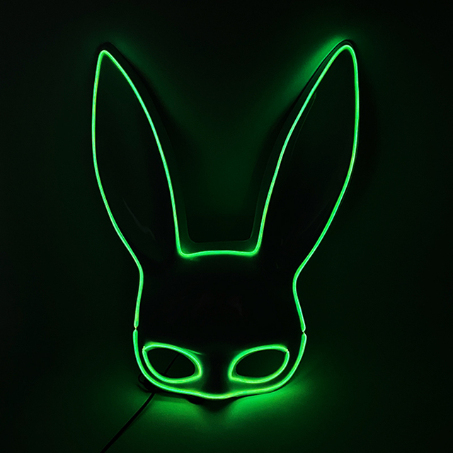Podświetlana maska królika Bunny Mask Luminous LED - rekwizyt do Cosplay i imprez masquerade dla świecących kobiet - Wianko - 41