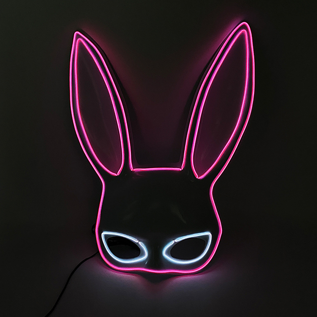 Podświetlana maska królika Bunny Mask Luminous LED - rekwizyt do Cosplay i imprez masquerade dla świecących kobiet - Wianko - 51