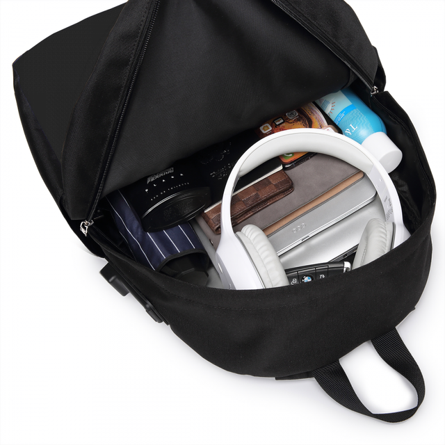 Plecak z wydrukiem graficznym Undertale Sans - Zabawny motyw z ładowarką USB - Wygodna torba na laptopa dla mężczyzn i kobiet - Wianko - 5