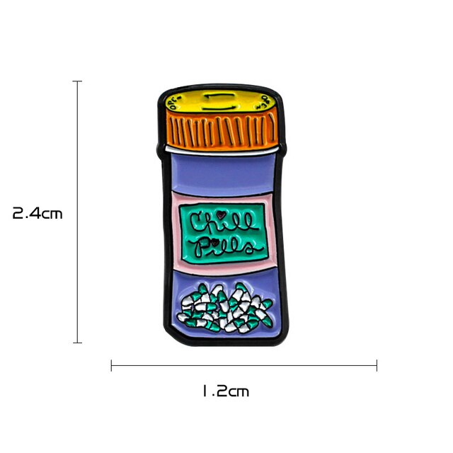 Broszka kreatywnej dryfującej butelki medycznej z motywem kreskówki CHILL PILL - Wianko - 6