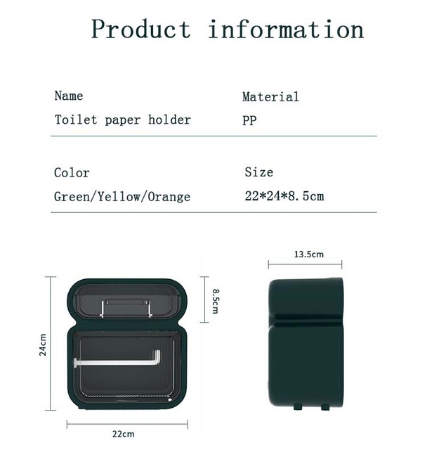 Uchwyt na papier toaletowy dwuwarstwowy z pudełkiem na chusteczki naścienne - wodoodporny, stojak na rolkę Tube - produkt łazienkowy - Wianko - 13