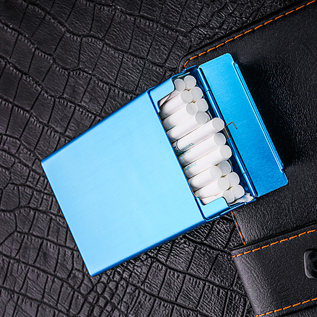 Elegancki, ultra cienki futerał na papierosy z metalową obudową - aluminiowe pudełko dla osób o kreatywnej osobowości - Wianko - 2