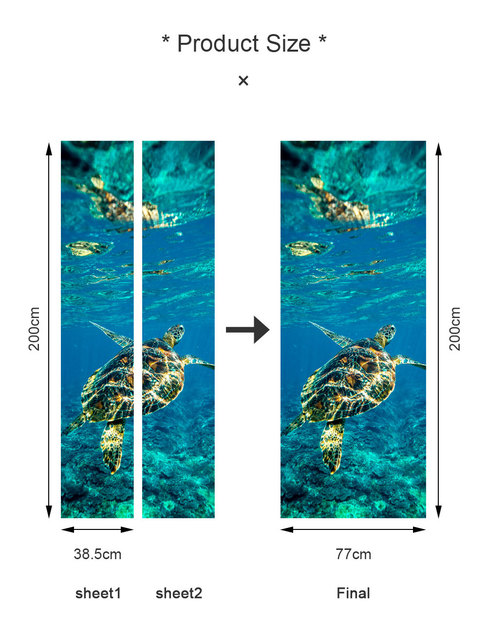 Oto finalna wersja tytułu produktu: Naklejka ochronna 3D na drzwi z naturalnym motywem scenerii - wodoodporna, samoprzylepna dekoracja PVC do domu - Wianko - 5