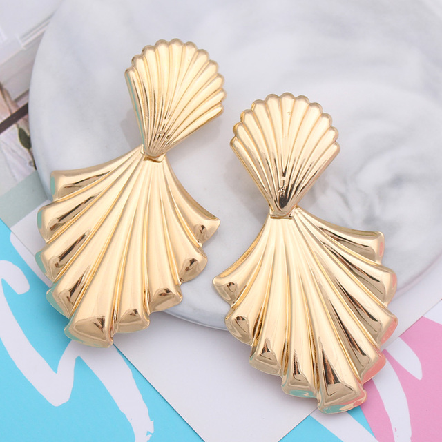 Złote metalowe kolczyki w punkowym stylu dla kobiet - 2022 nowa, modna biżuteria - Wianko - 8