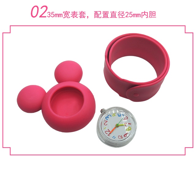 Dziecięcy zegarek Mickey Mouse - głowa myszki, silikonowy split, wodoodporny - Wianko - 4