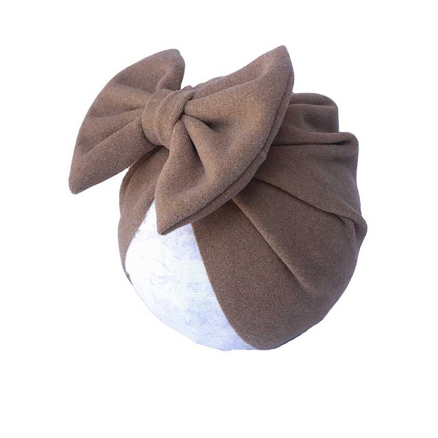 Miękka czapka dla niemowląt z dużym kokardą - turban jednolitego koloru dla dziewczynek - Wianko - 12
