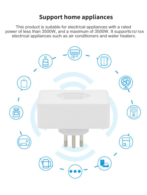 Aubess Tuya inteligentne gniazdo WiFi z monitorem mocy i timerem, sterowanie głosem, działające z Alexa i Google - Wianko - 4
