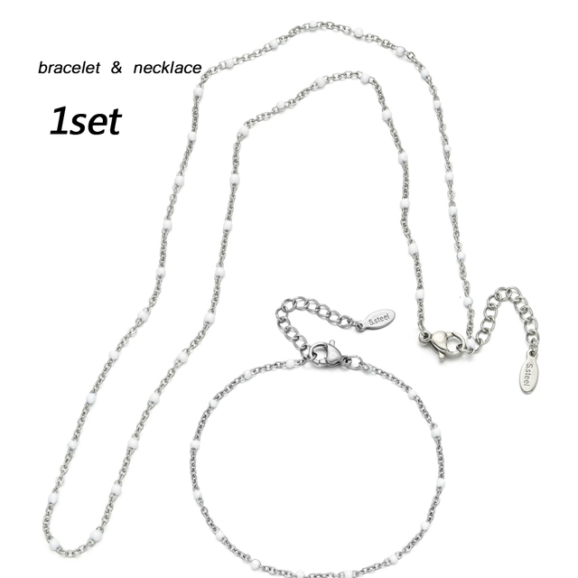 Zmzy Zestaw biżuterii Boho Choker Chain na wesele - naszyjnik ze stali nierdzewnej i bransoletki dla kobiet - Wianko - 3
