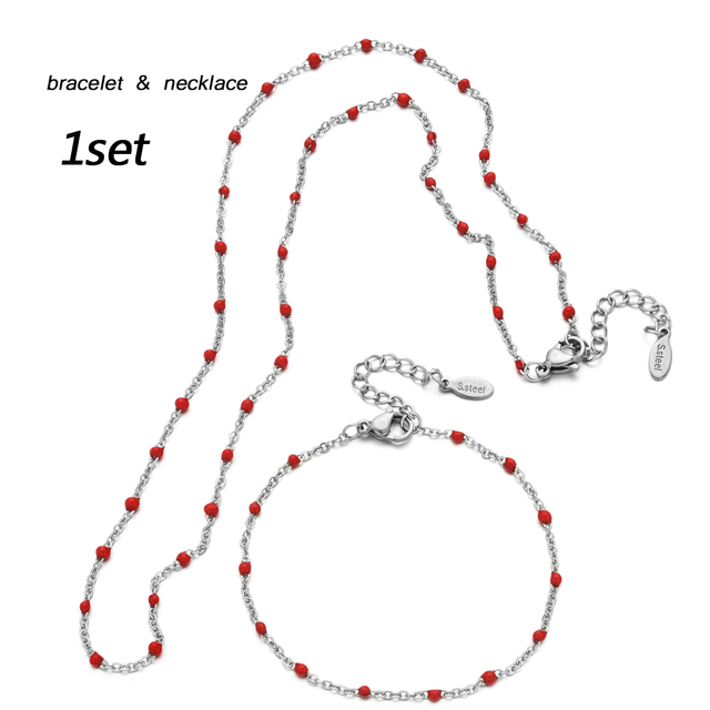 Zmzy Zestaw biżuterii Boho Choker Chain na wesele - naszyjnik ze stali nierdzewnej i bransoletki dla kobiet - Wianko - 2