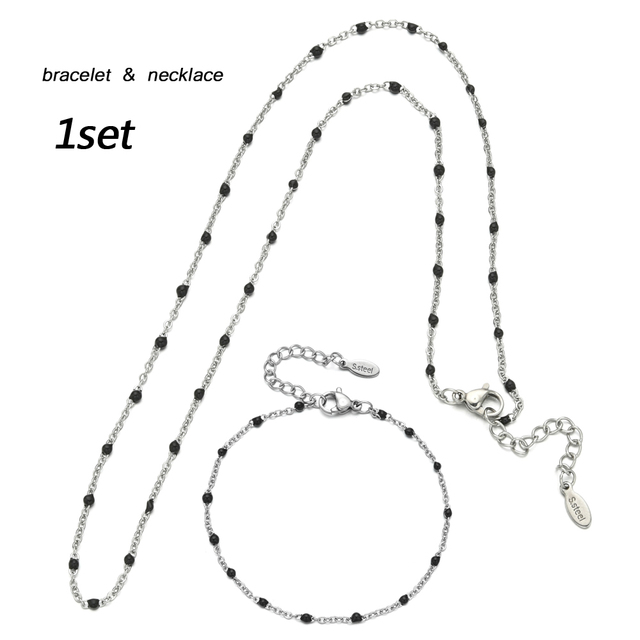 Zmzy Zestaw biżuterii Boho Choker Chain na wesele - naszyjnik ze stali nierdzewnej i bransoletki dla kobiet - Wianko - 4