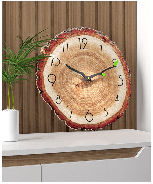 Dekoracja do kawiarni biurowej - duży zegar ścienny vintage drewniana ściana – nowoczesny rustykalny retro zegar do domu - Wianko - 3