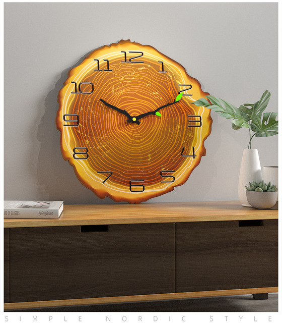 Dekoracja do kawiarni biurowej - duży zegar ścienny vintage drewniana ściana – nowoczesny rustykalny retro zegar do domu - Wianko - 14
