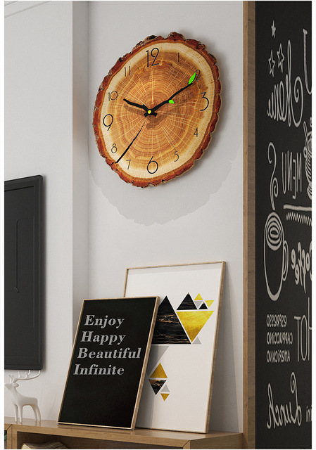 Dekoracja do kawiarni biurowej - duży zegar ścienny vintage drewniana ściana – nowoczesny rustykalny retro zegar do domu - Wianko - 22