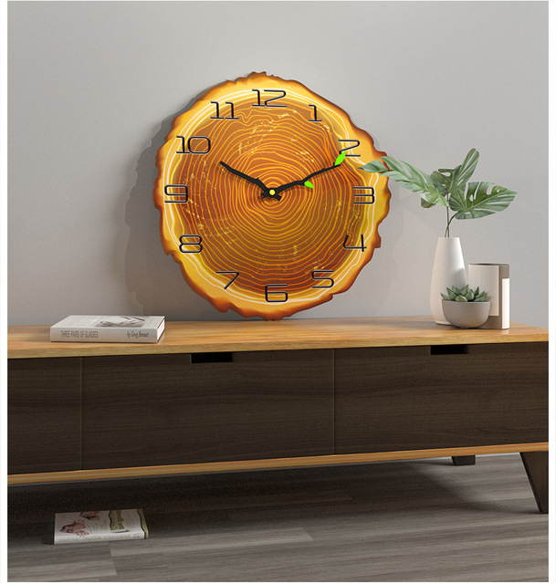Dekoracja do kawiarni biurowej - duży zegar ścienny vintage drewniana ściana – nowoczesny rustykalny retro zegar do domu - Wianko - 2
