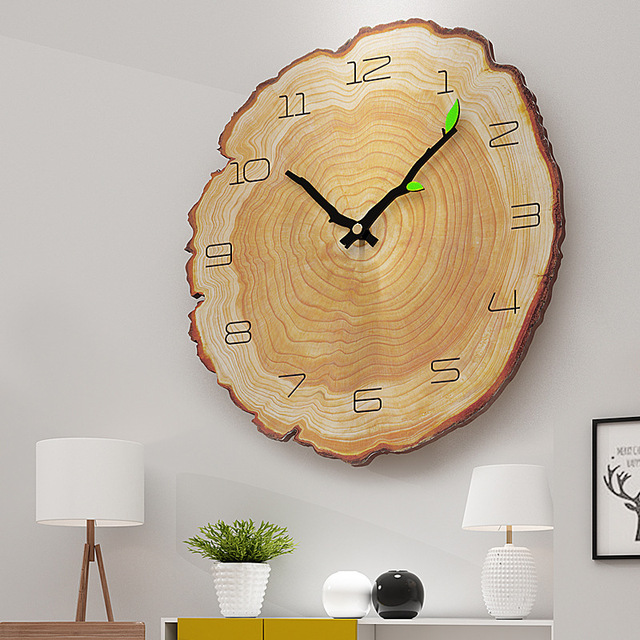 Dekoracja do kawiarni biurowej - duży zegar ścienny vintage drewniana ściana – nowoczesny rustykalny retro zegar do domu - Wianko - 1