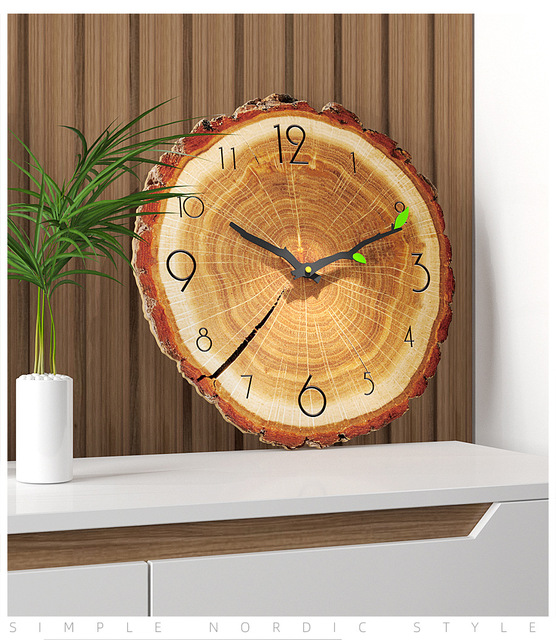 Dekoracja do kawiarni biurowej - duży zegar ścienny vintage drewniana ściana – nowoczesny rustykalny retro zegar do domu - Wianko - 16
