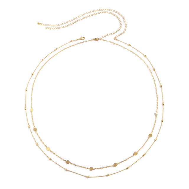 Seksowny łańcuszek cekiny na talię, dwukrotna warstwa wąż dzwon biżuteria do ciała kości garnitur dla kobiet - Wianko - 8