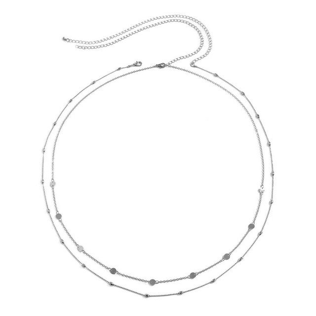 Seksowny łańcuszek cekiny na talię, dwukrotna warstwa wąż dzwon biżuteria do ciała kości garnitur dla kobiet - Wianko - 9