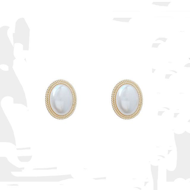 Klasyczne kolczyki z dużymi perłami w stylu vintage dla kobiet i dziewczyn (sztyft) - Wianko - 4