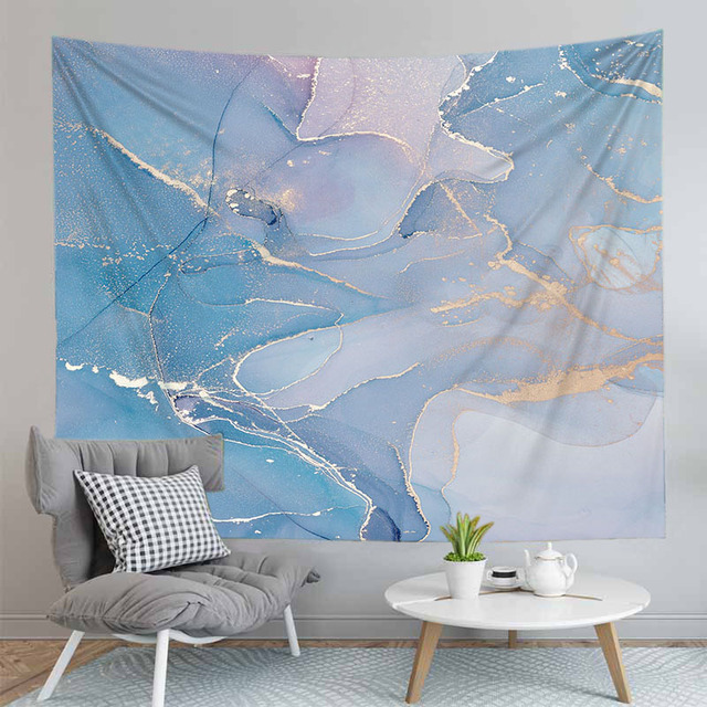 Nordic Home - Kolorowy marmurowy wzór gobelinów ścian, tkaniny na malarstwo, dekoracja i plażowy ręcznik - Wianko - 12