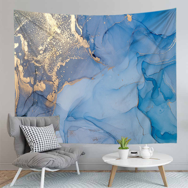 Nordic Home - Kolorowy marmurowy wzór gobelinów ścian, tkaniny na malarstwo, dekoracja i plażowy ręcznik - Wianko - 18