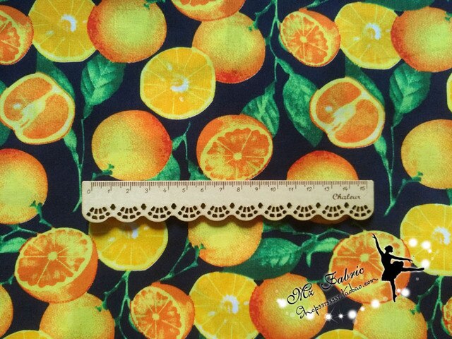 Letnia tkanina bawełniana w cartoon z motywem pomarańczy do szycia - Fat Quarter pikowania, patchwork i pościel dla dzieci - 50*145cm - Wianko - 1