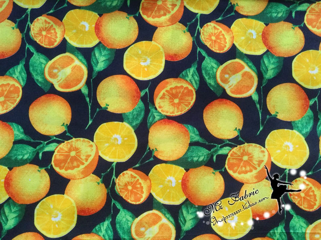 Letnia tkanina bawełniana w cartoon z motywem pomarańczy do szycia - Fat Quarter pikowania, patchwork i pościel dla dzieci - 50*145cm - Wianko - 2