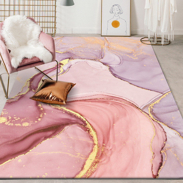 Dywan estetyczny sen w kolorze fioletowo-różowym do salonu, sypialni, łazienki i kuchni - Wianko - 1