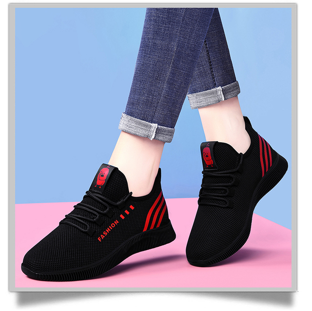 Damskie buty tenisowe trampki Femme - miękkie, oddychające, lekkie, sznurowane buty podnoszące - Wianko - 11