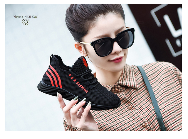 Damskie buty tenisowe trampki Femme - miękkie, oddychające, lekkie, sznurowane buty podnoszące - Wianko - 5