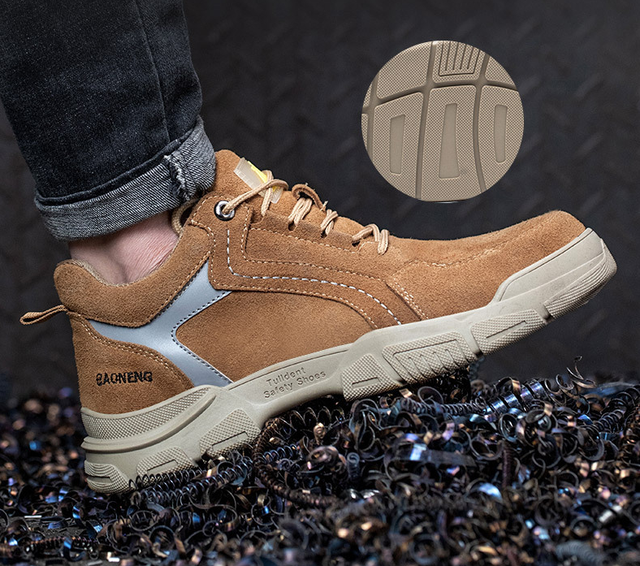 Męskie lekkie i oddychające obuwie ochronne z stalowym noskiem do pracy na co dzień, niezniszczalne i odporne na przebicie marki Outdoor Sneakers - Wianko - 21