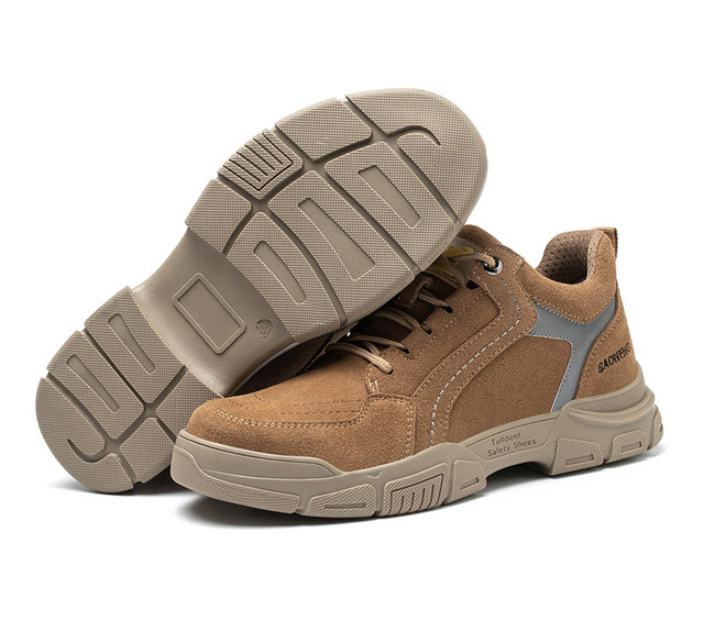 Męskie lekkie i oddychające obuwie ochronne z stalowym noskiem do pracy na co dzień, niezniszczalne i odporne na przebicie marki Outdoor Sneakers - Wianko - 37