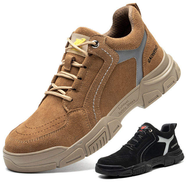 Męskie lekkie i oddychające obuwie ochronne z stalowym noskiem do pracy na co dzień, niezniszczalne i odporne na przebicie marki Outdoor Sneakers - Wianko - 15