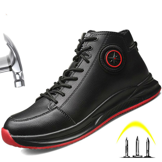 Męskie lekkie i oddychające obuwie ochronne z stalowym noskiem do pracy na co dzień, niezniszczalne i odporne na przebicie marki Outdoor Sneakers - Wianko - 11