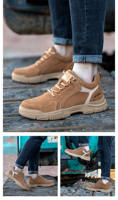 Męskie lekkie i oddychające obuwie ochronne z stalowym noskiem do pracy na co dzień, niezniszczalne i odporne na przebicie marki Outdoor Sneakers - Wianko - 29
