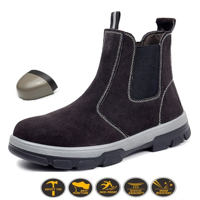 Męskie lekkie i oddychające obuwie ochronne z stalowym noskiem do pracy na co dzień, niezniszczalne i odporne na przebicie marki Outdoor Sneakers - Wianko - 1