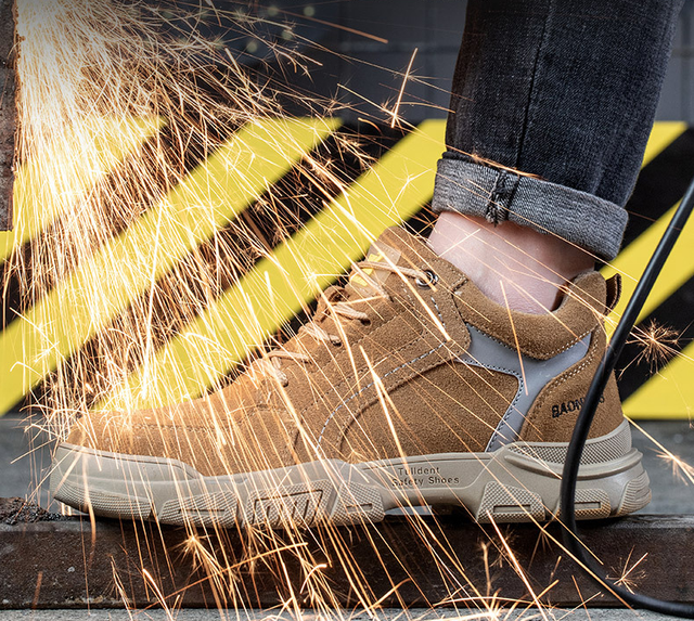 Męskie lekkie i oddychające obuwie ochronne z stalowym noskiem do pracy na co dzień, niezniszczalne i odporne na przebicie marki Outdoor Sneakers - Wianko - 19