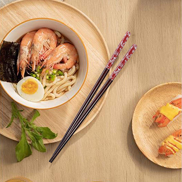 Japońskie pałeczki do jedzenia sushi z drewnianego materiału i etui wielokrotnego użytku - wysoka jakość i wytrzymałość - Wianko - 8