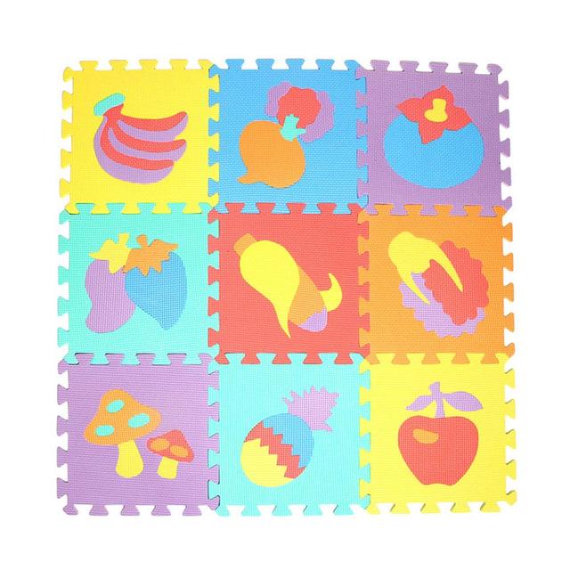 Mata z pianki dywanowej dla dziecka z zestawem 10 sztuk numerów, owoców, zwierząt i wzorów piankowych, idealna do zabawy i nauki - Wianko - 6