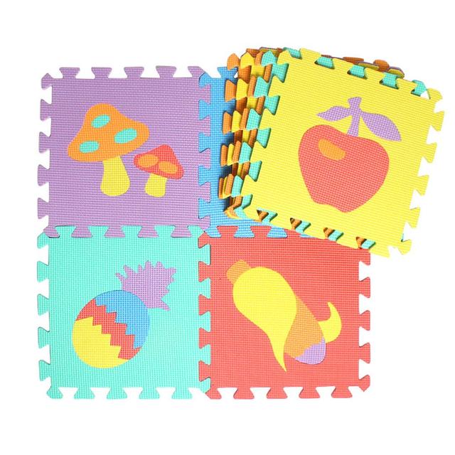 Mata z pianki dywanowej dla dziecka z zestawem 10 sztuk numerów, owoców, zwierząt i wzorów piankowych, idealna do zabawy i nauki - Wianko - 1