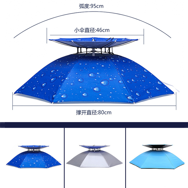 Duży parasol wędkarski przenośny 80cm, dwuwarstwowy, deszczoodporny, odporny na promieniowanie UV Pesca - Wianko - 4