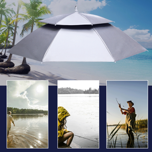Duży parasol wędkarski przenośny 80cm, dwuwarstwowy, deszczoodporny, odporny na promieniowanie UV Pesca - Wianko - 5