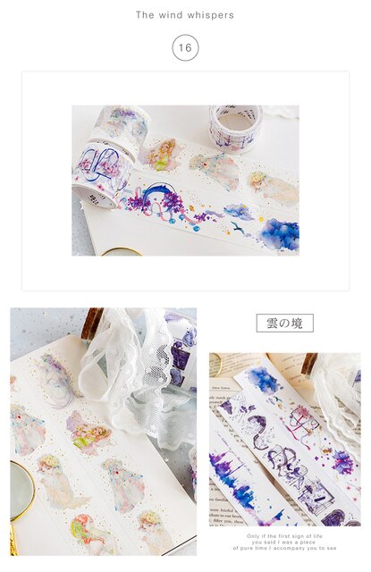 Taśma maskująca Washi, wytłaczana na gorąco, klejąca, dekoracyjna, do scrapbookingu, japońskie naklejki, 5M - Wianko - 7