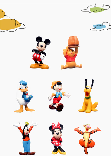 Figurka Kawaii Doll z kaczorem Donald, Mickey Mouse, Minnie, księżniczką, Kubusiem, Goofym i innymi - Wianko - 2