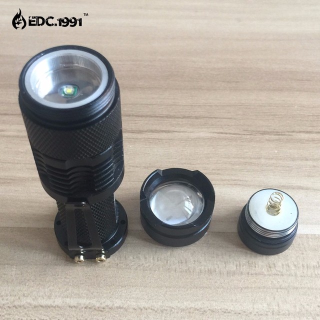 Wysokiej jakości zestaw survivalowy Mini czarny CREE 2000LM, wodoodporna latarka LED, 3 tryby, zoom, narzędzie EDC - Wianko - 4