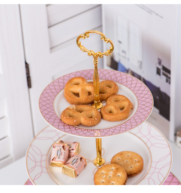 Trójwarstwowe talerze deserowe ceramiczne Clubhouse na słodycze - światło, luksus i kreatywność dla domowego salonu i popołudniowej herbaty - Wianko - 9