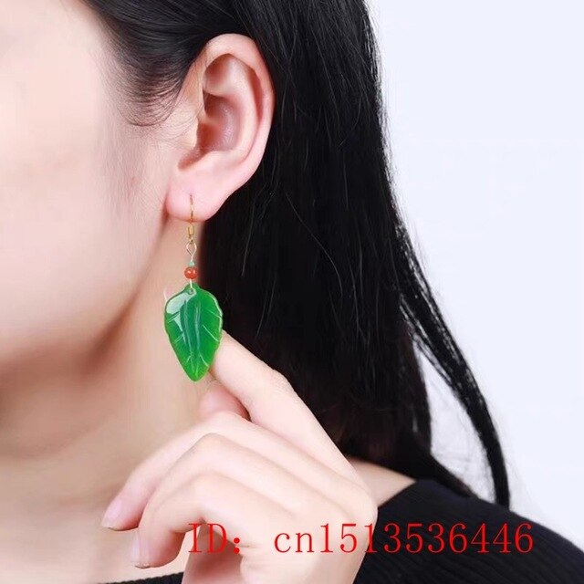 Kolczyki wiszące z zielonego jadeitu w kształcie amuletu - biżuteria wykonana ze srebra 925 i naturalnego kamienia szlachetnego - Wianko - 3
