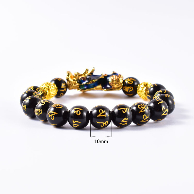 Nowa bransoletka Pixiu Feng Shui - nadgarstek złoty/czarny - mężczyźni i kobiety - bogactwo i powodzenie - wyjątkowa biżuteria - Wianko - 5